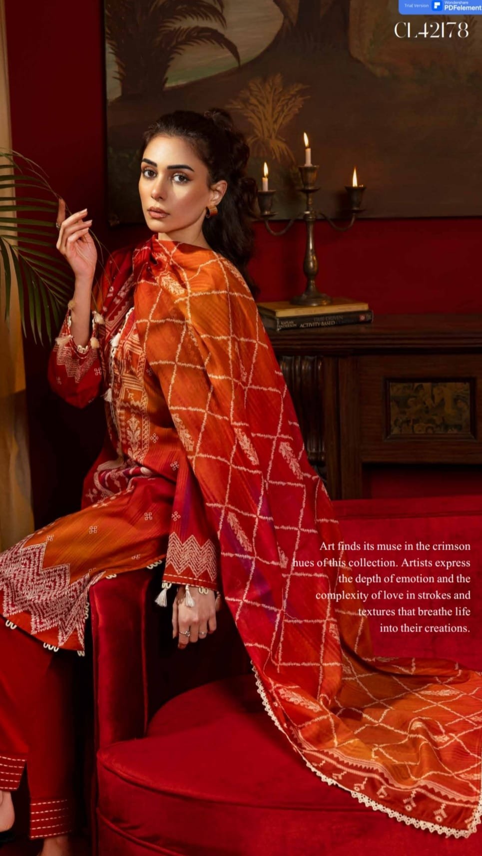 Printed Red Cotton Suit With Cotton Dupatta - D08 - Image 3
