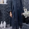 Dark Sea Green Pakistani Dresses with Printed Lawn Dupatta