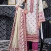 White Color Pakistani Salwar Kameez with Printed Lawn Dupatta