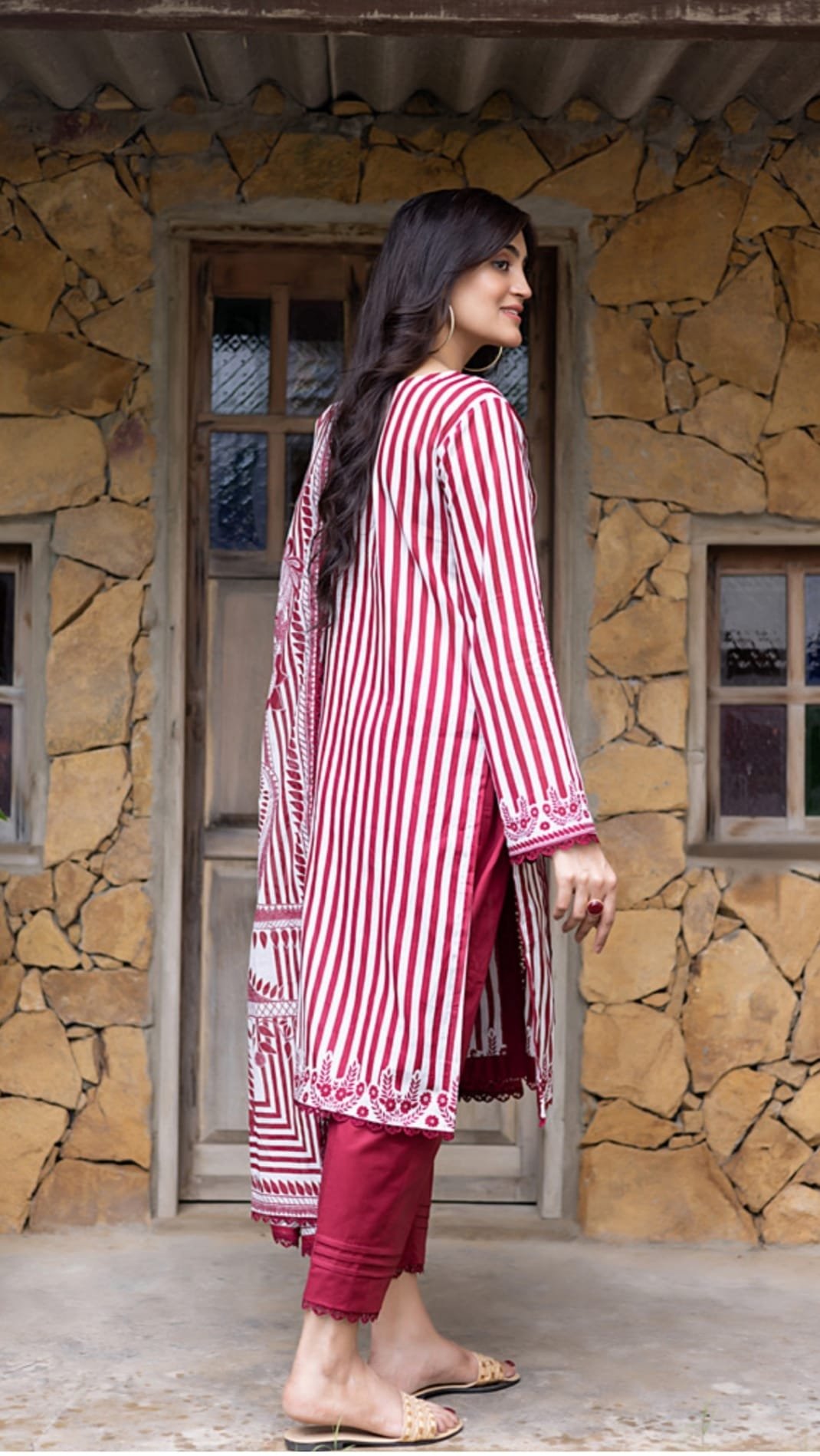 Unstitched Pure Cotton Suit - D02 - Image 2