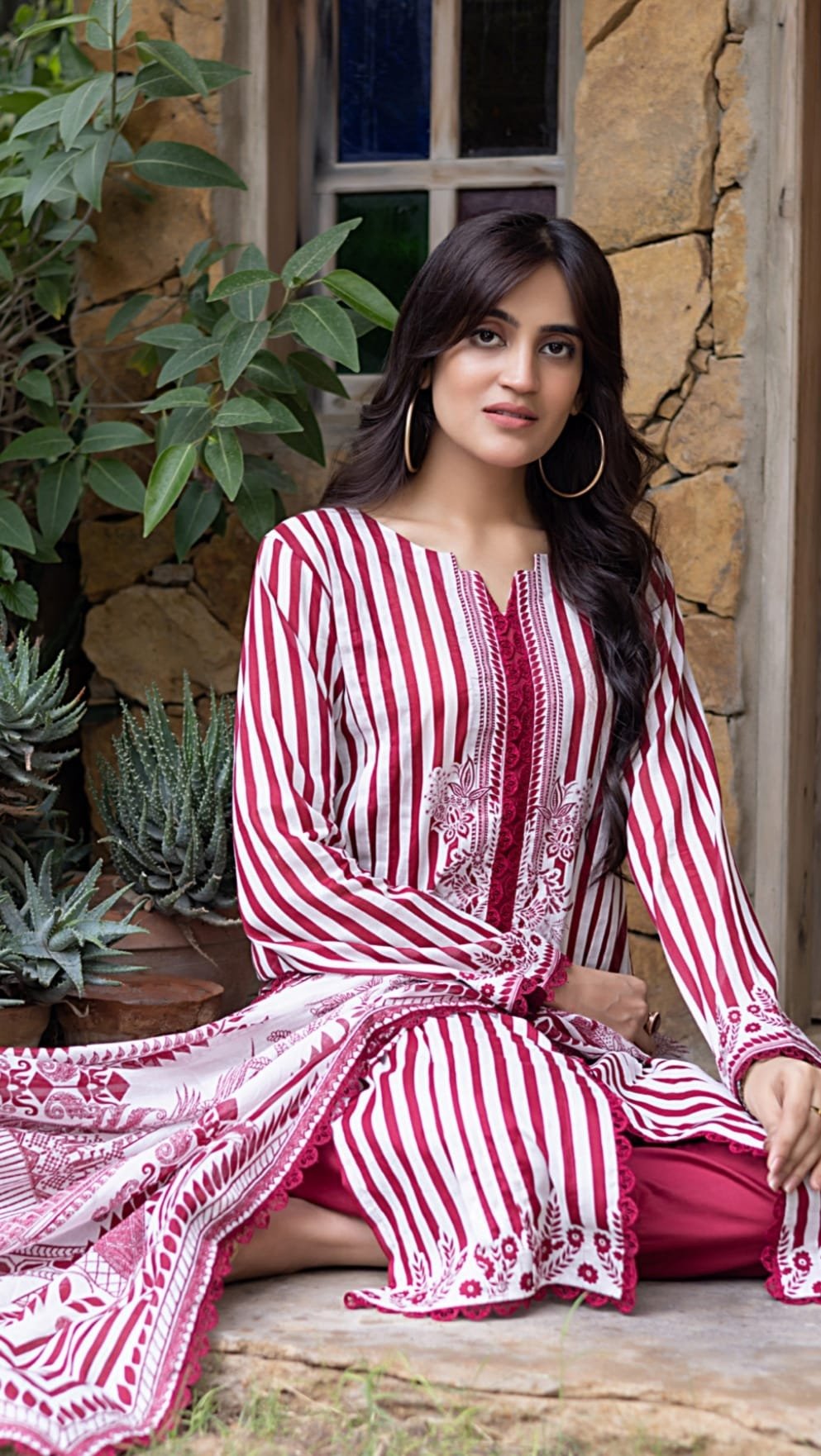 Unstitched Pure Cotton Suit - D02 - Image 3