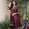 Maroon Color Printed Lawn Pakistani Salwar Kameez