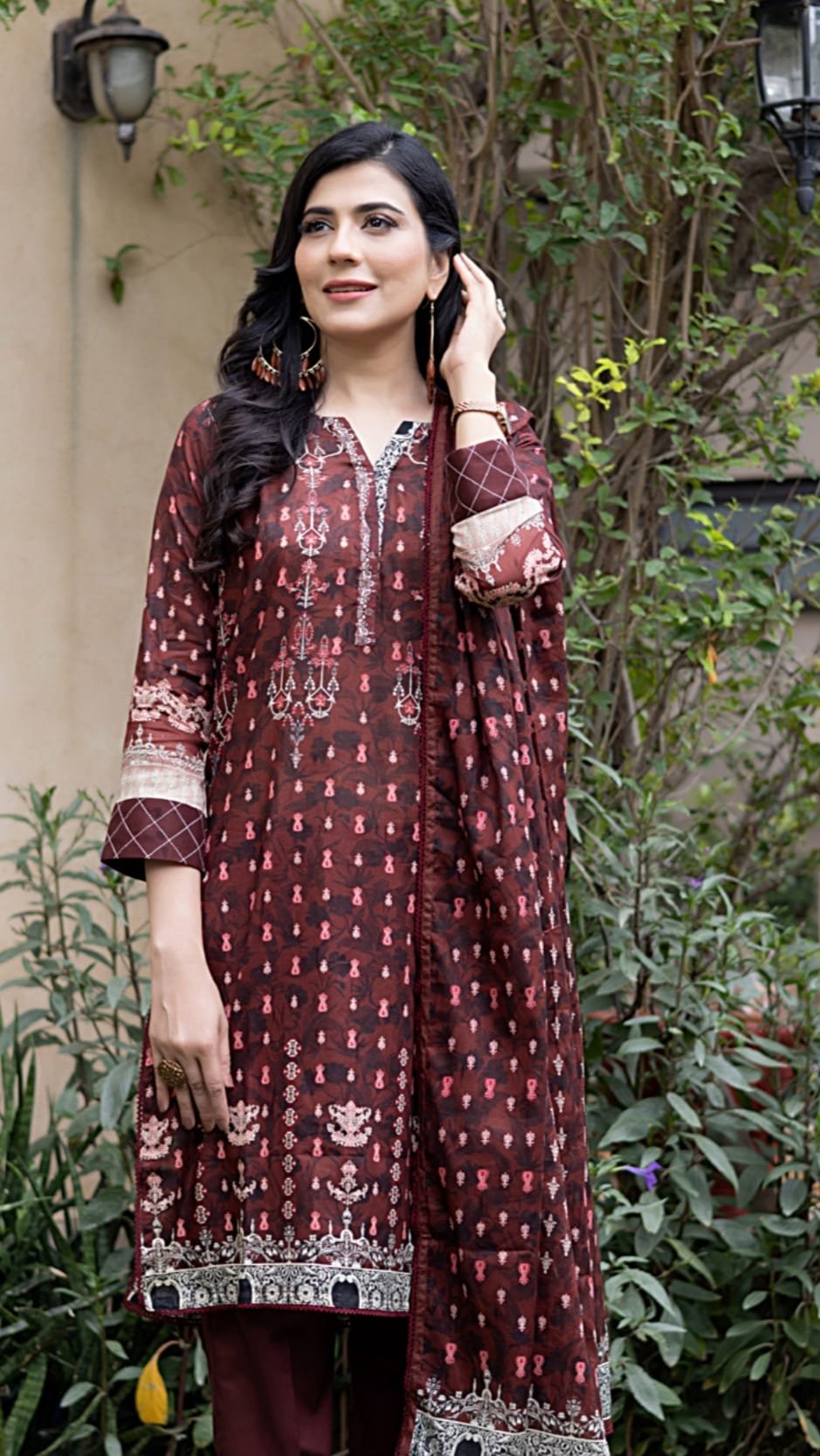 Unstitched Pure Cotton Suit - D03 - Image 3