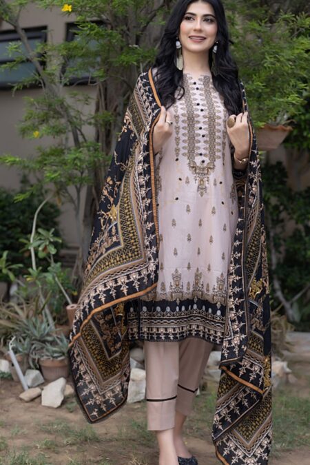 Unstitched Pure Cotton Suit - D09