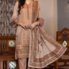Peach Color Printed Lawn Pakistani Suits