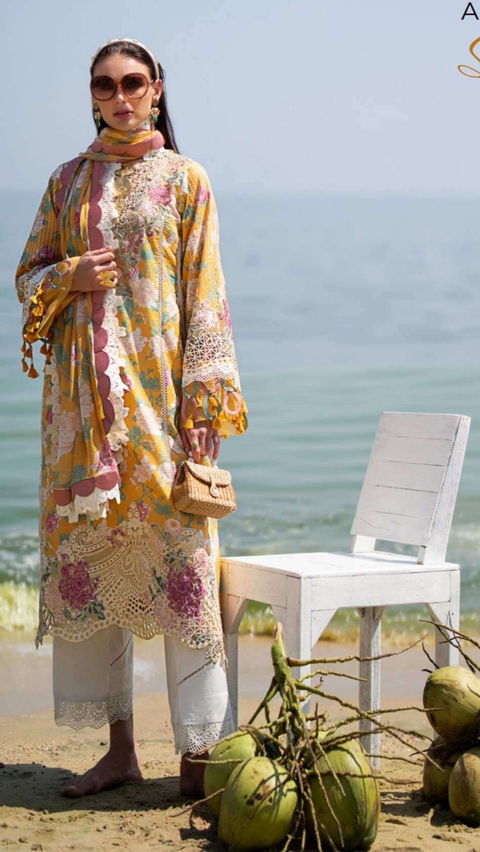 Luxury Embroidered Lawn Suit with Chiffon Dupatta - D07 - Image 3