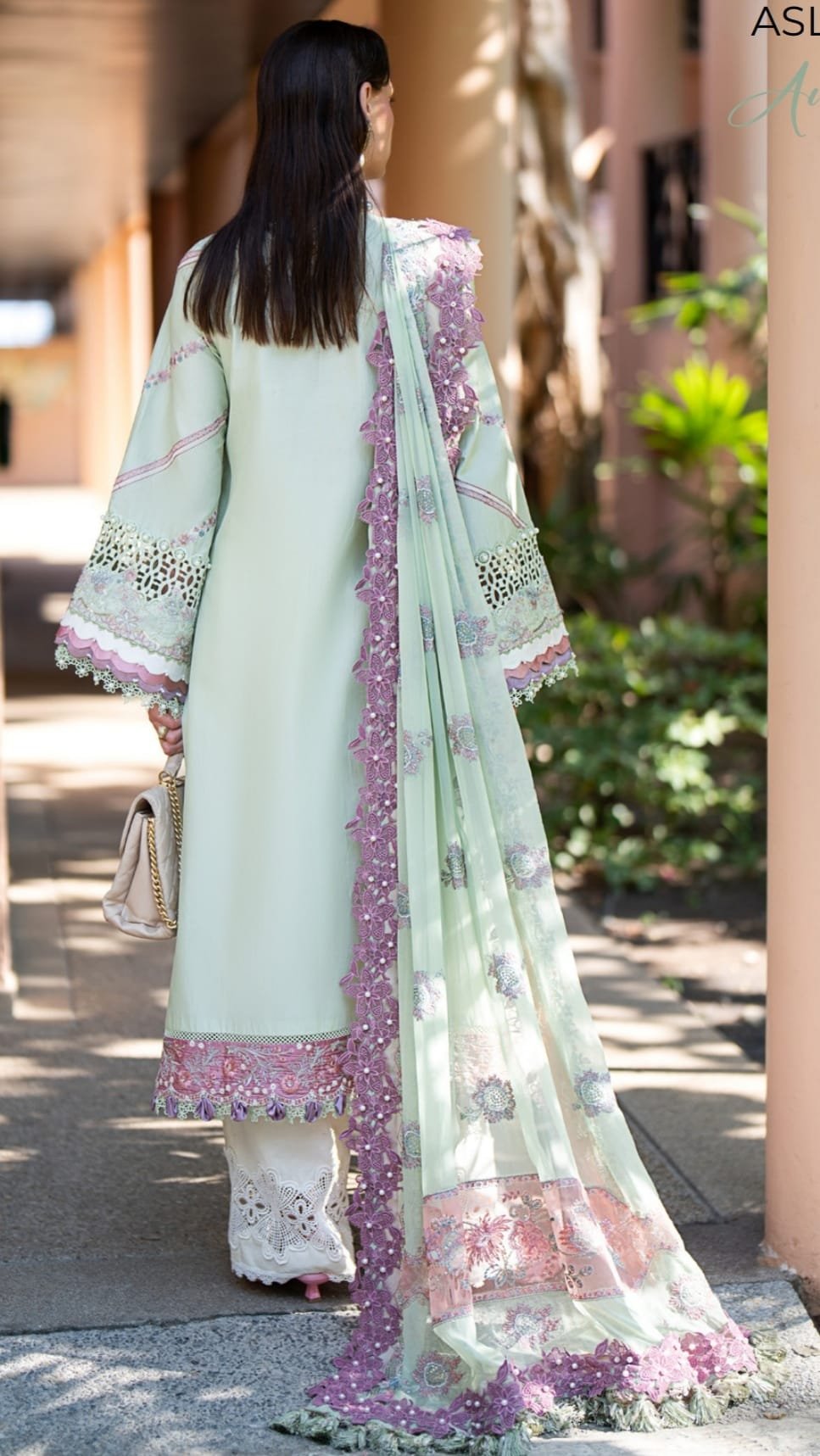 Luxury Embroidered Lawn Suit with Chiffon Dupatta - D10 - Image 2