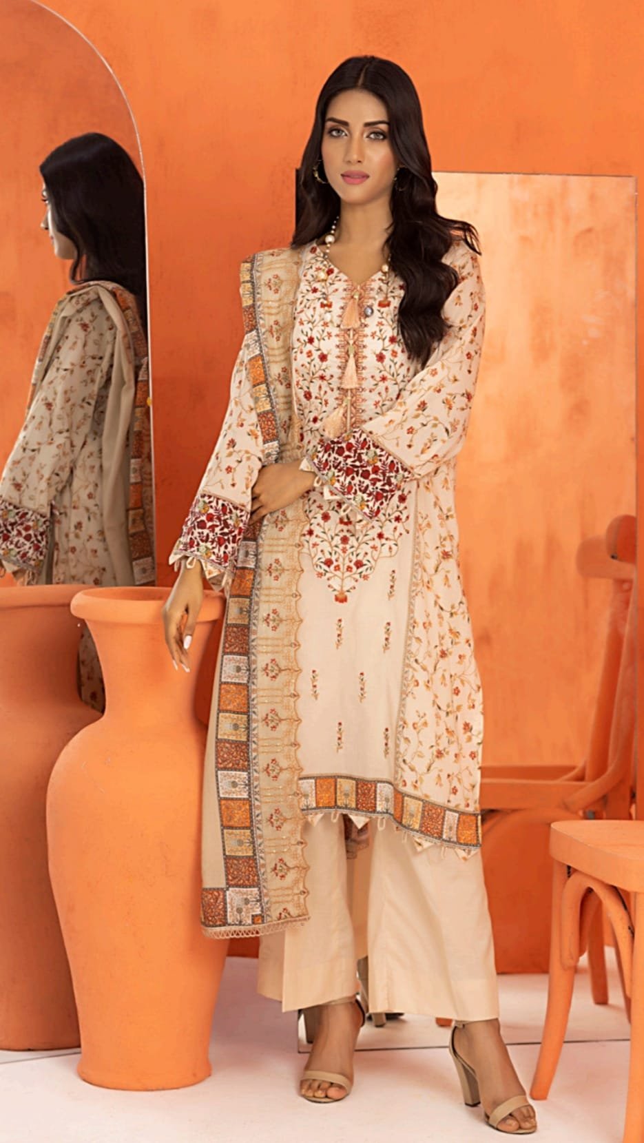 Salina Embroidered Cutwork Dupatta Vol-1 - D06 - Image 3