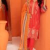 Orange Color Embroidered Unstitched Pakistani Dress