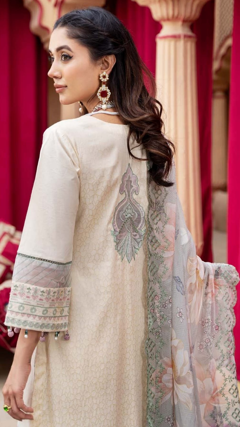 Luxurious Readymade Embroidered Lawn Suit - D04 - Image 2