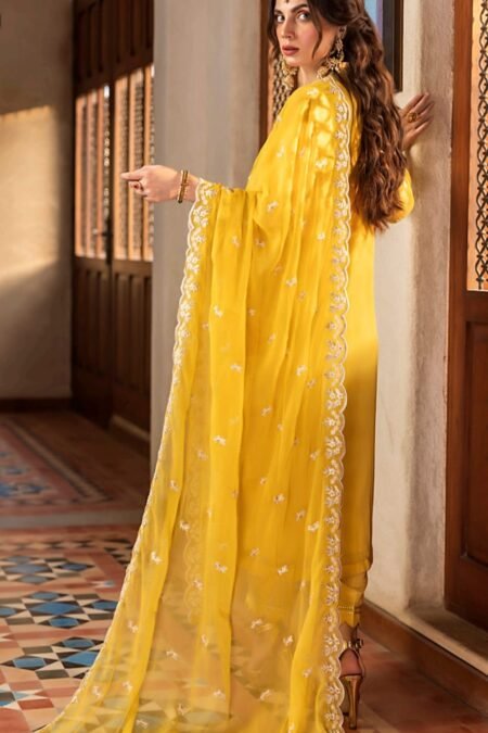 Yellow Color Stitched Chiffon Pakistani Salwar Suit