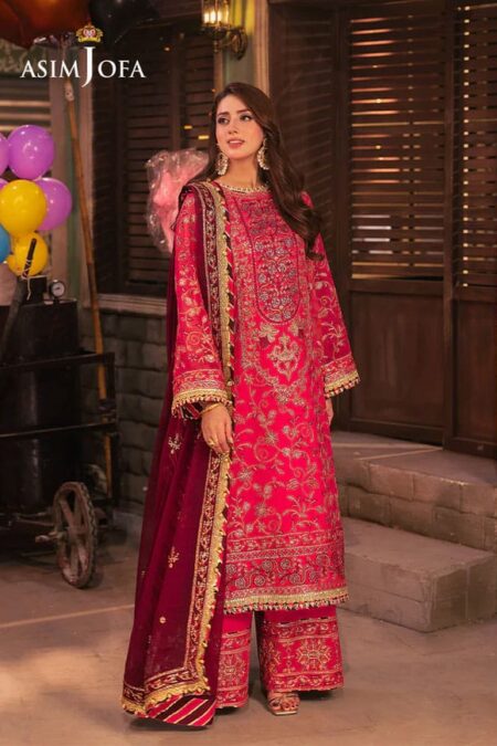 3-PC Ready to Wear  Embroidered Chiffon Suit - 25