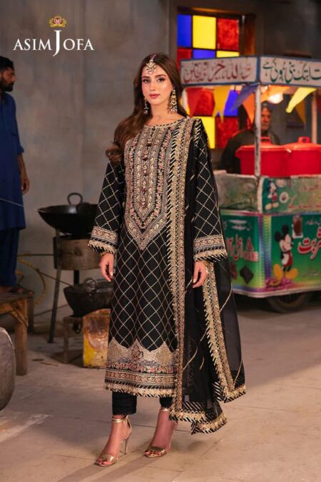Stitched Twisted Silk Suit With Chiffon Dupatta - 24