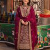 Dark Magenta Embroidered Twisted Silk pakistani eid suits