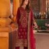 Maroon Color Embroidered Twisted Silk Pakistani Eid Suits 2025