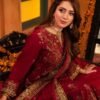 Maroon Color Embroidered Twisted Silk Pakistani Formal Suits