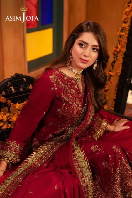 Maroon Color Embroidered Twisted Silk Pakistani Formal Suits