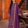 Purple Color Embroidered Twisted Silk Pakistani Suit