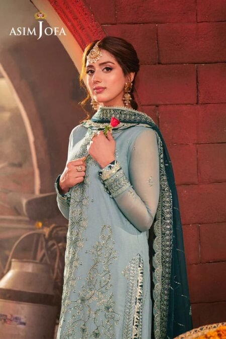 Sea Green Color Embroidered Chiffon Pakistani Eid Suits 2025