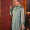 Sea Green Color Embroidered Chiffon Pakistani Party Suits