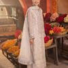 White Color embroidered chiffon pakistani party suits