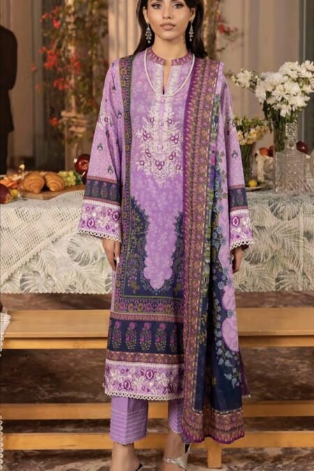 Unstitched Embroidered Lawn Suit - D08
