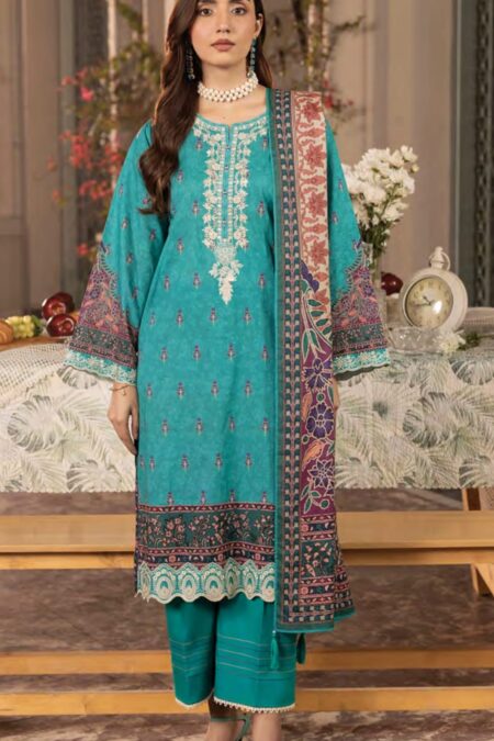 Unstitched Embroidered Lawn Suit - D06