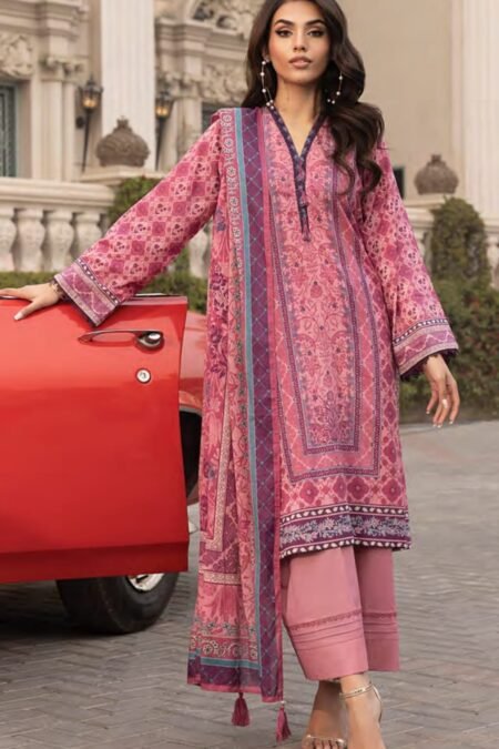 Printed Cotton Suit With Chiffon Dupatta - D06
