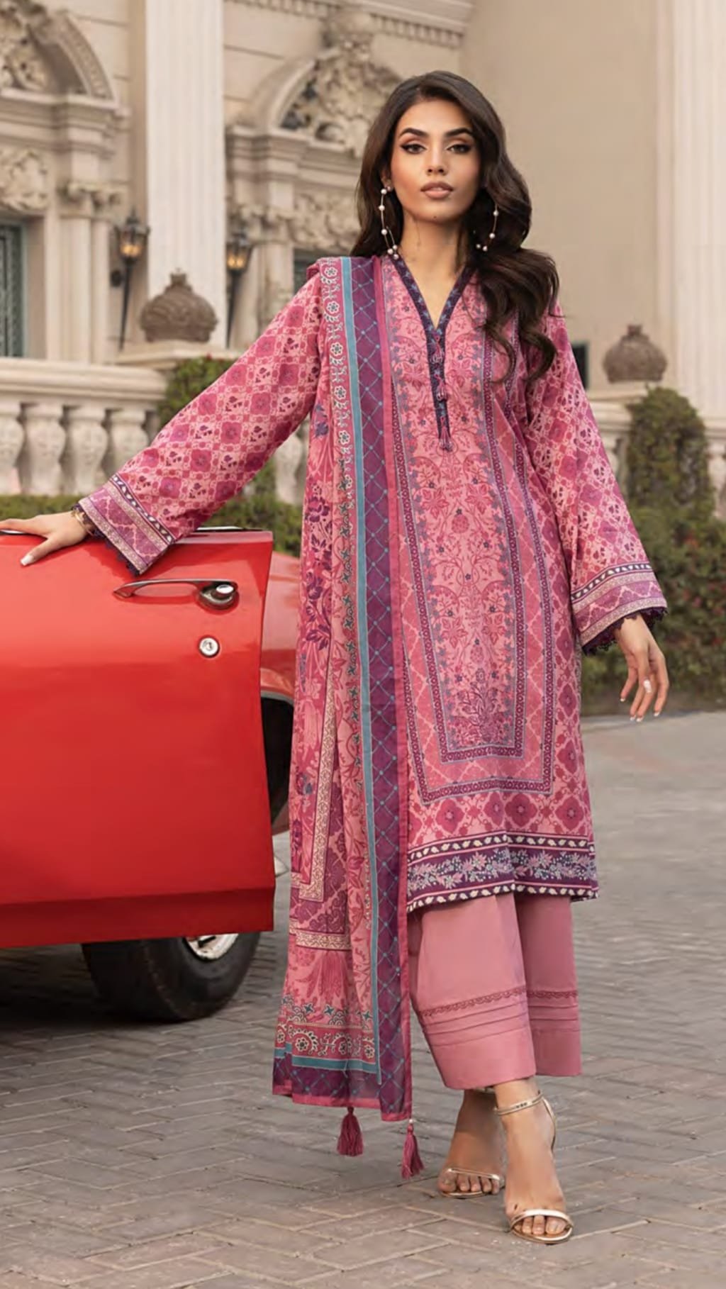 Printed Cotton Suit With Chiffon Dupatta - D06