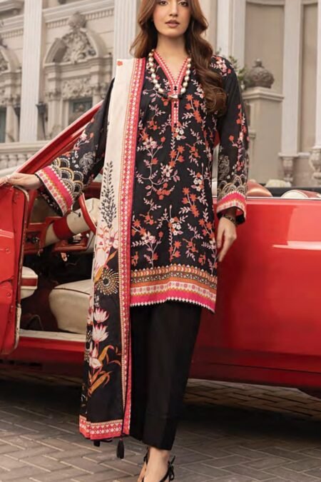 Printed Cotton Suit With Cotton Dupatta- D12