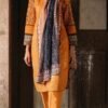 mustard color unstitched embroidered Pakistani Salwar Suits