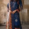 blue color embroidered lawn pakistani suits