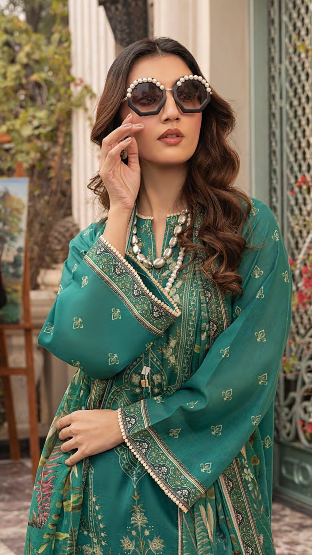 Printed Cotton Suit With Chiffon Dupatta - D02 - Image 2
