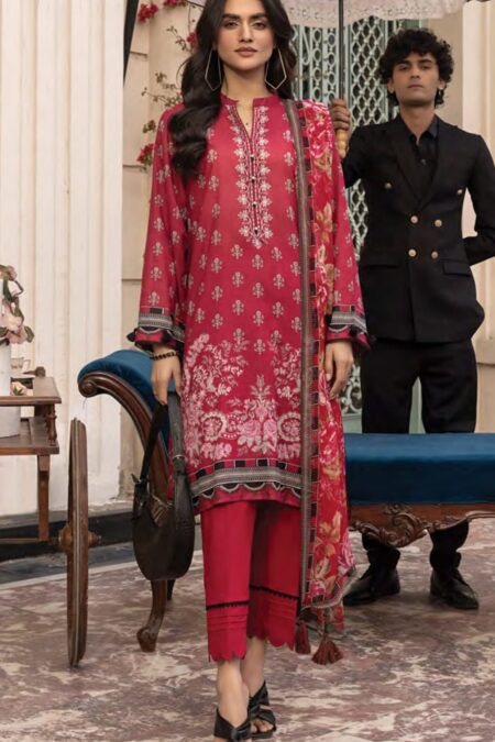 Printed Cotton Suit With Chiffon Dupatta - D05