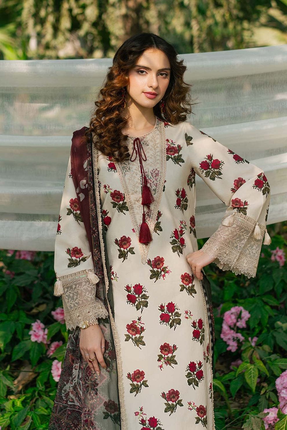 Saad Sheikh Luxury Embroidered Lawn Suit - 05 - Image 5