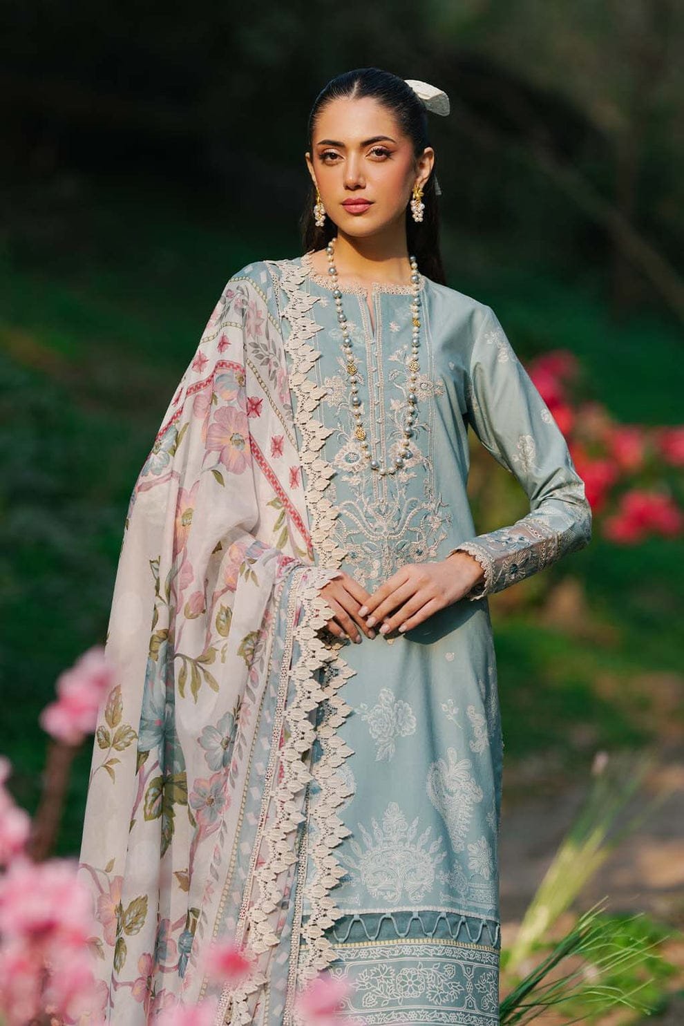 Saad Sheikh Luxury Embroidered Lawn Suit - 08 - Image 2