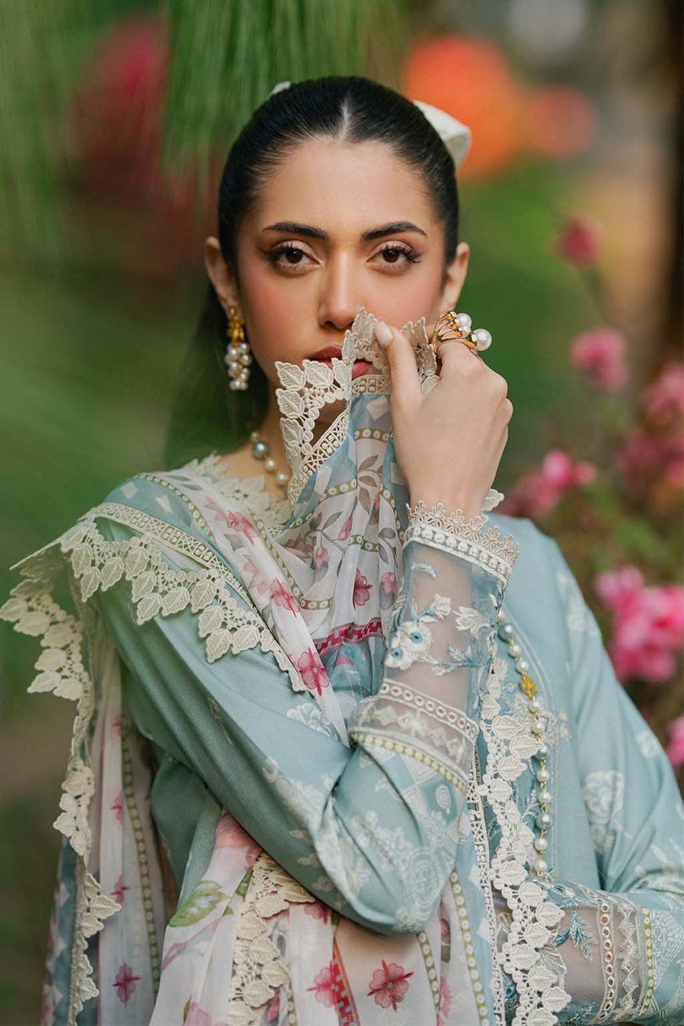 Saad Sheikh Luxury Embroidered Lawn Suit - 08 - Image 4