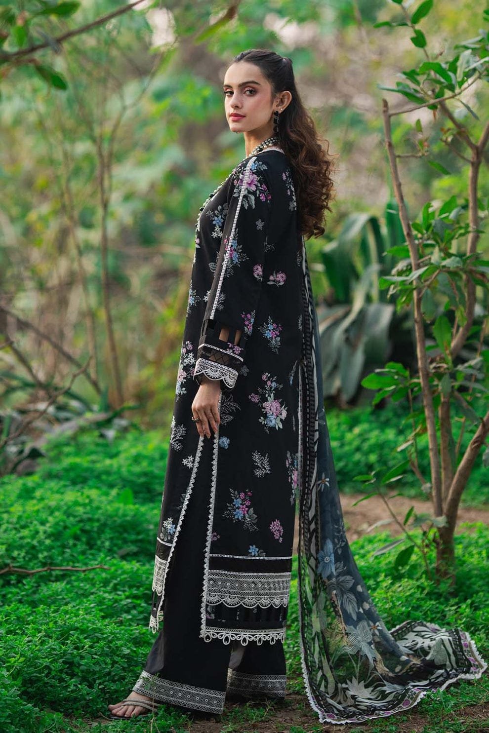 Saad Sheikh Luxury Embroidered Lawn Suit - 10 - Image 2