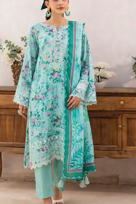 Unstitched 3-Piece Embroidered Lawn Suit - D04