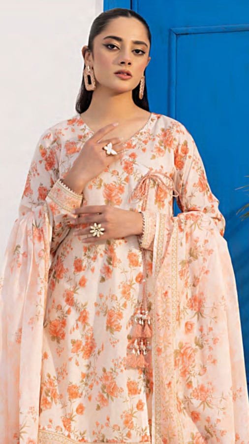 Lakhany Printed Lawn Suits - D04 - Image 2
