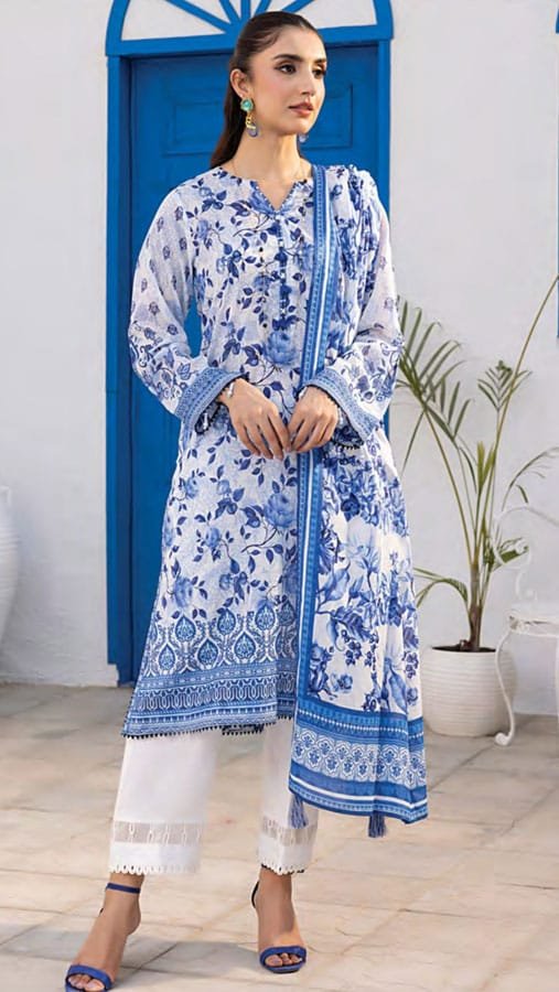 Lakhany Printed Lawn Suits - D07 - Image 3