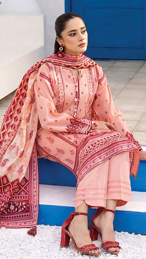 Lakhany Printed Lawn Suits - D08 - Image 3