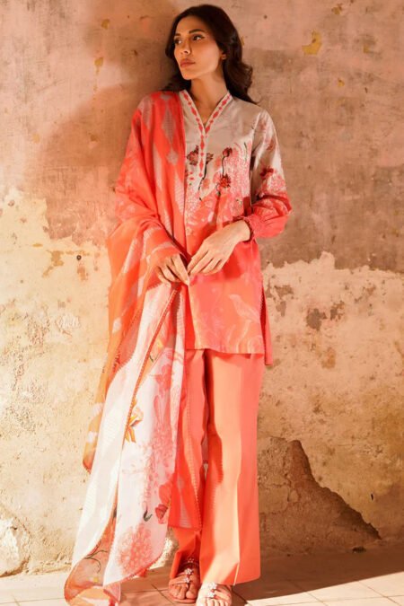 Unstitched Floral Printed Cotton Suit - 08