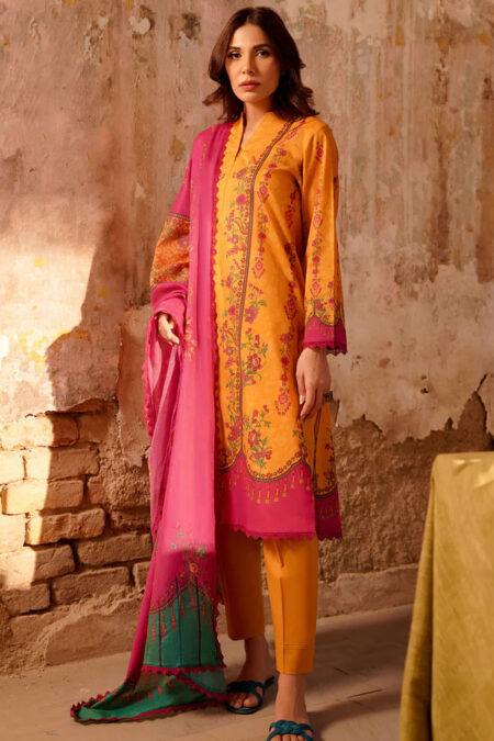 Unstitched Floral Printed Cotton Suit - 11