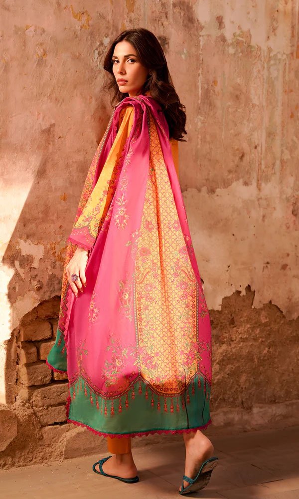 Unstitched Floral Printed Cotton Suit - 11 - Image 4