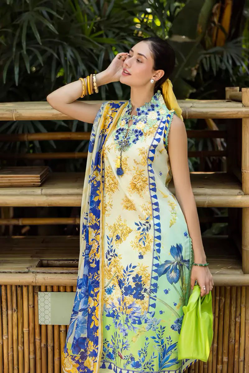 Luxury Embroidered Lawn Suit With Silk Dupatta - Celora - Image 2