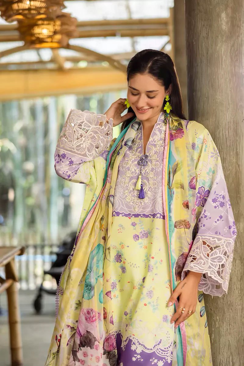 Luxury Embroidered Lawn Suit With Silk Dupatta - Elysse - Image 2