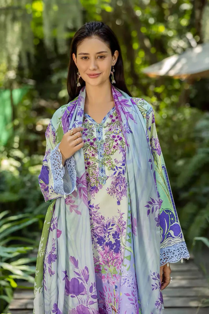 Luxury Embroidered Lawn Suit With Silk Dupatta - Florisse - Image 2