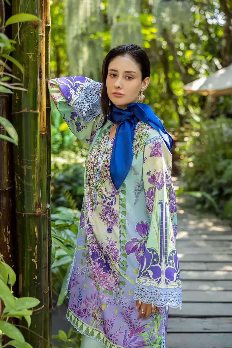 Luxury Embroidered Lawn Suit With Silk Dupatta - Florisse - Image 3