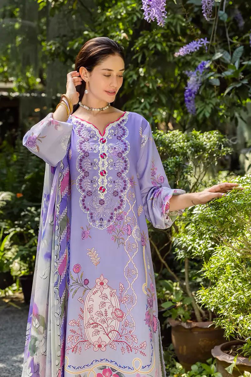 Luxury Embroidered Lawn Suit With Silk Dupatta - Meliora - Image 2